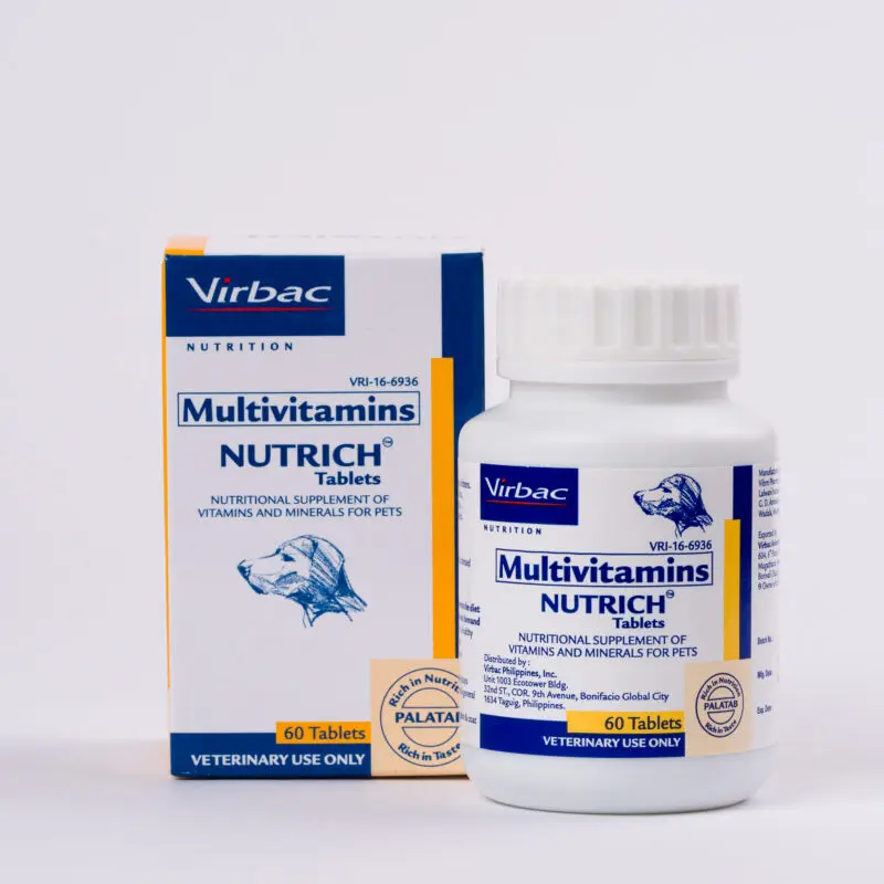 Virbac Nutrich Nutritional Supplement of Vitamins and Minerals for Cats and Dogs - 60tabs